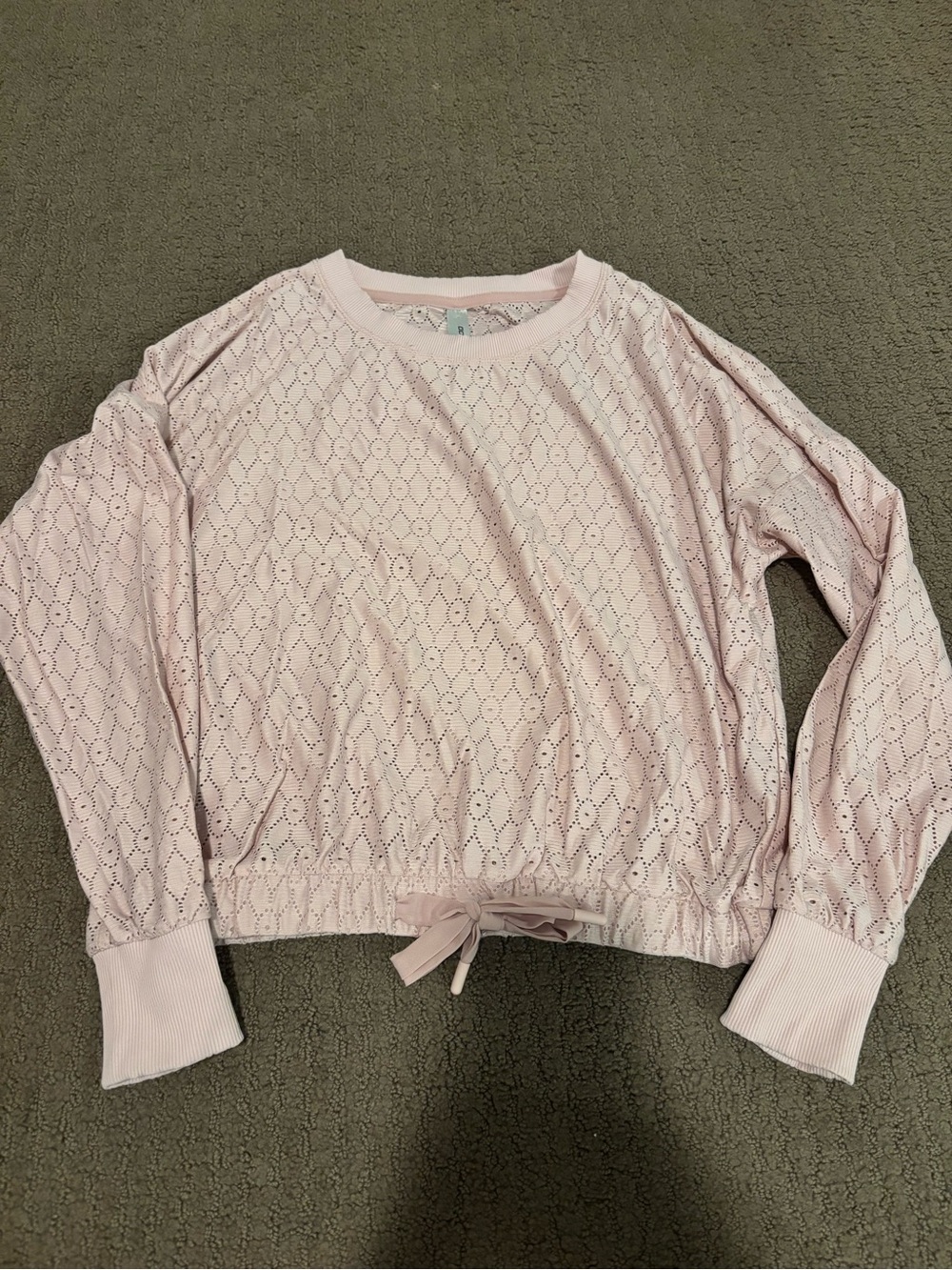 Lorna Jane Pale Pink Eyelet Knit Pullover